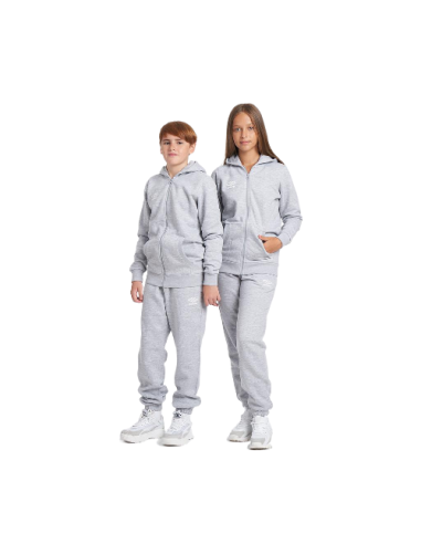Chaqueta Umbro Fleece Zip Through Small Logo Hoodie Junior Grey Marl / White